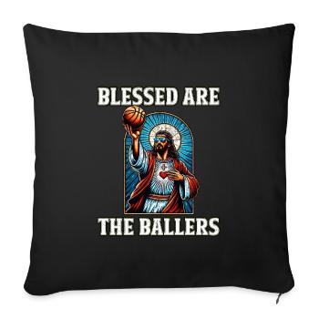 Funny Basketball Graphic Jesus Christian Gift - Sofa pillowcase 17,3'' x 17,3'' (45 x 45 cm) - black - Front