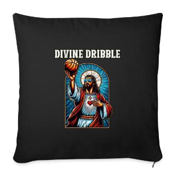 Funny Jump Shot Jesus Christian Basketball Gift - Sofa pillowcase 17,3'' x 17,3'' (45 x 45 cm) - black - Front