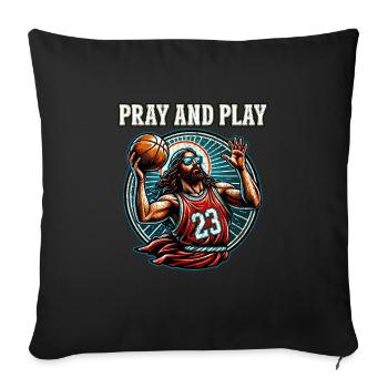 Funny Basketball Graphic Jesus Christian Gift - Sofa pillowcase 17,3'' x 17,3'' (45 x 45 cm) - black - Front