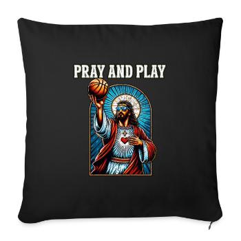 Funny Basketball Design Jesus Christian Gift - Sofa pillowcase 17,3'' x 17,3'' (45 x 45 cm) - black - Front