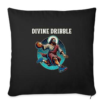 Funny dribbling Jesus Christian Basketball Gift - Sofa pillowcase 17,3'' x 17,3'' (45 x 45 cm) - black - Front