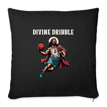 Funny Jesus Basketball Gift - Sofa pillowcase 17,3'' x 17,3'' (45 x 45 cm) - black - Front