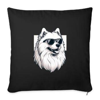 Chien Samoyède Cadeaux Mignon Samoyède Chien Graphique - Housse de coussin décorative 45 x 45 cm - noir - Devant