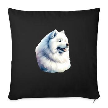 Chien Samoyède Cadeaux Mignon Samoyède Chien Graphique - Housse de coussin décorative 45 x 45 cm - noir - Devant