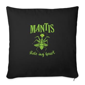 Mantis stole my Heart - Sofakissenbezug 45 x 45 cm - Schwarz - Vorne
