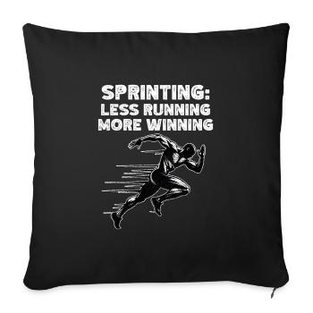 Bahnläufer Sprinter Sprint 100m Sprinter - Sofakissenbezug 45 x 45 cm - Schwarz - Vorne