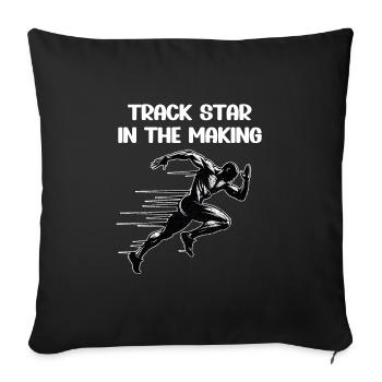 Bahnläufer Sprinter Sprint 100m Sprinter - Sofakissenbezug 45 x 45 cm - Schwarz - Vorne