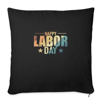 Happy Labor Day USA - Sofa pillowcase 17,3'' x 17,3'' (45 x 45 cm) - black - Front