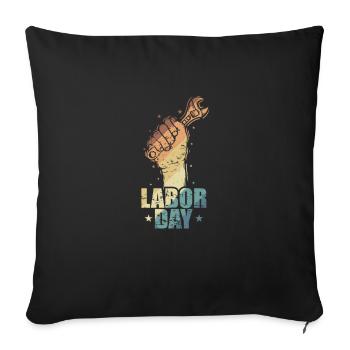 Labor Day Heroes in America - Sofa pillowcase 17,3'' x 17,3'' (45 x 45 cm) - black - Front