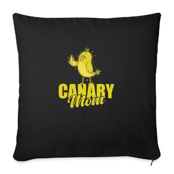 Maman oiseau canari - Housse de coussin décorative 45 x 45 cm - noir - Devant