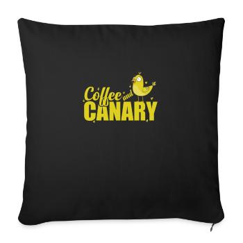 Café et Canari - Housse de coussin décorative 45 x 45 cm - noir - Devant
