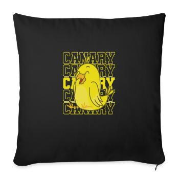Canari jaune - Housse de coussin décorative 45 x 45 cm - noir - Devant