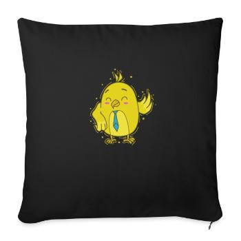 Canari avec cravate - Housse de coussin décorative 45 x 45 cm - noir - Devant