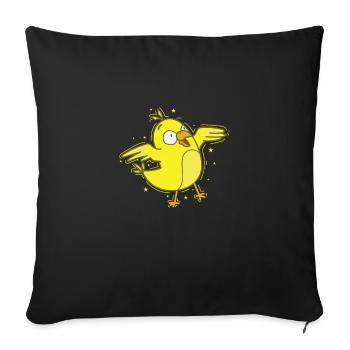 Danse des canaris - Housse de coussin décorative 45 x 45 cm - noir - Devant
