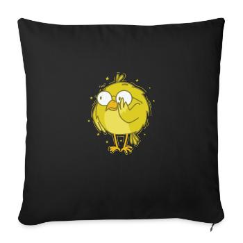 Canari en nerd à lunettes - Housse de coussin décorative 45 x 45 cm - noir - Devant