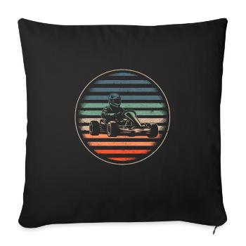 Go-Kart Karts Motorsport Men Boys Kart Race - Sofa pillowcase 17,3'' x 17,3'' (45 x 45 cm) - black - Front