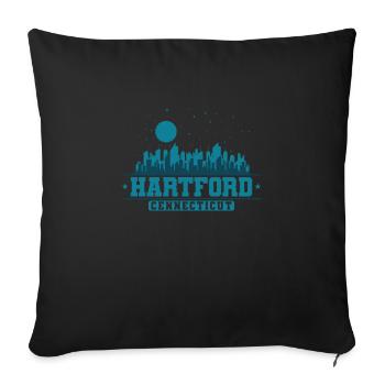 Hartford, Connecticut city in the USA - Sofa pillowcase 17,3'' x 17,3'' (45 x 45 cm) - black - Front