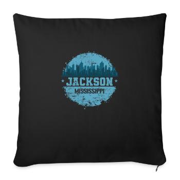 Jackson, Mississippi, a city in Jackson, Mississippi - Sofa pillowcase 17,3'' x 17,3'' (45 x 45 cm) - black - Front