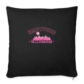 Hartford, Connecticut, a city in Connecticut - Sofa pillowcase 17,3'' x 17,3'' (45 x 45 cm) - black - Front