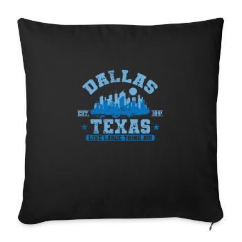 Dallas, Texas city in the USA - Sofa pillowcase 17,3'' x 17,3'' (45 x 45 cm) - black - Front
