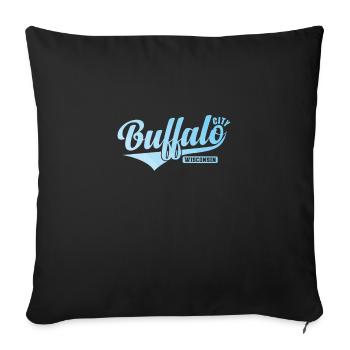 Buffalo City, Wisconsin City aux États-Unis - Housse de coussin décorative 45 x 45 cm - noir - Devant
