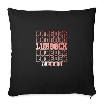 Lubbock, Texas City in the USA - Sofa pillowcase 17,3'' x 17,3'' (45 x 45 cm) - black - Front