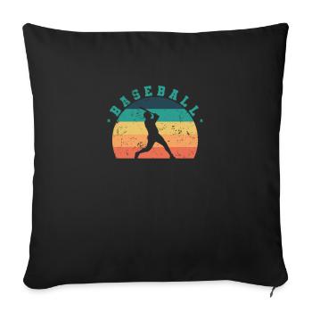 Baseball, classic team sport - Sofa pillowcase 17,3'' x 17,3'' (45 x 45 cm) - black - Front