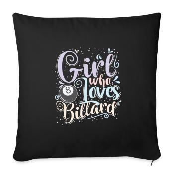 Girl who Loves Billard - Sofakissenbezug 45 x 45 cm - Schwarz - Vorne