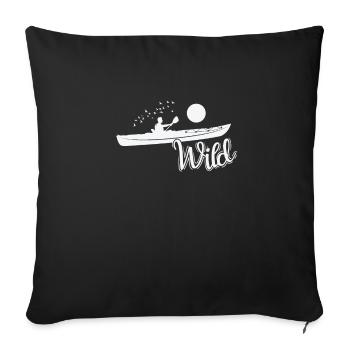 Wild Kayak Paddle Boat Canoeing - Sofa pillowcase 17,3'' x 17,3'' (45 x 45 cm) - black - Front