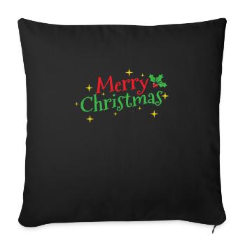 Merry Christmas Weihnachten - Sofa pillowcase 17,3'' x 17,3'' (45 x 45 cm) - black - Front