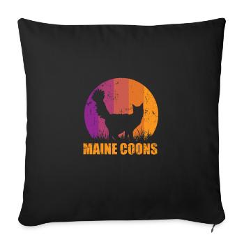 Maine Coons Cat Shadow - Sofa pillowcase 17,3'' x 17,3'' (45 x 45 cm) - black - Front