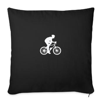 Fahrradfahrer auf der Straße - Sofakissenbezug 45 x 45 cm - Schwarz - Vorne