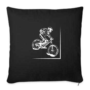 Cyclisme tout-terrain - Housse de coussin décorative 45 x 45 cm - noir - Devant