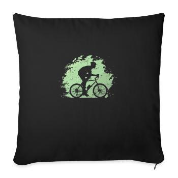 Riding a bike outdoors - Sofa pillowcase 17,3'' x 17,3'' (45 x 45 cm) - black - Front