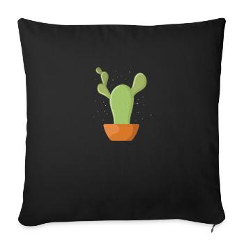 Jardinage petit cactus - Housse de coussin décorative 45 x 45 cm - noir - Devant