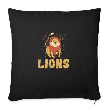 Lions en Afrique Lion - Housse de coussin décorative 45 x 45 cm - noir - Devant