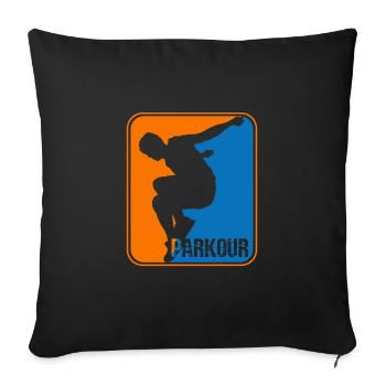 Parkour Sport Logo - Housse de coussin décorative 45 x 45 cm - noir - Devant