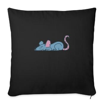 Rat sleeping nature rodent - Sofa pillowcase 17,3'' x 17,3'' (45 x 45 cm) - black - Front