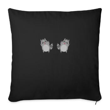 Raccoons dancing - Sofa pillowcase 17,3'' x 17,3'' (45 x 45 cm) - black - Front