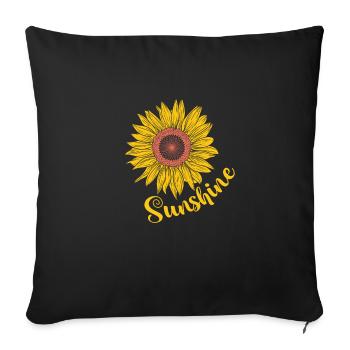 Sunshine Garden Plant Sunflower in Summer - Sofa pillowcase 17,3'' x 17,3'' (45 x 45 cm) - black - Front