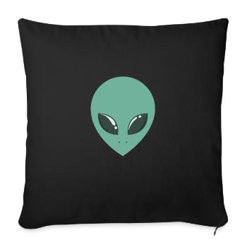 Tête symétrique extraterrestre - Housse de coussin décorative 45 x 45 cm - noir - Devant