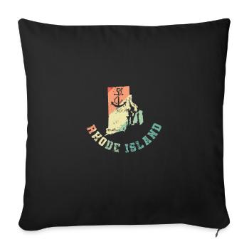 Rhode Island Home State in the USA - Sofa pillowcase 17,3'' x 17,3'' (45 x 45 cm) - black - Front