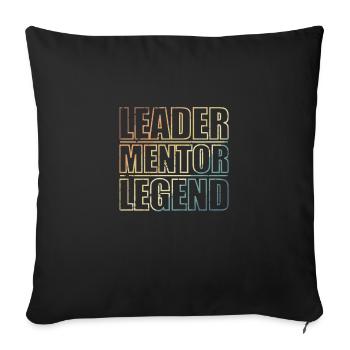 Leader, mentor, légende - Housse de coussin décorative 45 x 45 cm - noir - Devant