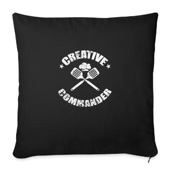 Commandant créatif - Housse de coussin décorative 45 x 45 cm - noir - Devant