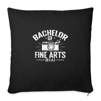 Bachelor of Fine Arts Bildende Künste - Sofa pillowcase 17,3'' x 17,3'' (45 x 45 cm) - black - Front