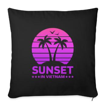 Sunset in Vietnam Vacation Palm Trees Nature - Sofa pillowcase 17,3'' x 17,3'' (45 x 45 cm) - black - Front