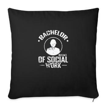 Bachelor of Social Work Sozialarbeit - Sofa pillowcase 17,3'' x 17,3'' (45 x 45 cm) - black - Front