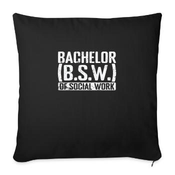 Baccalauréat en travail social Services sociaux - Housse de coussin décorative 45 x 45 cm - noir - Devant