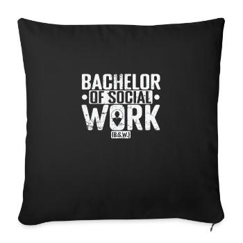Bachelor of Social Work Community Work - Sofa pillowcase 17,3'' x 17,3'' (45 x 45 cm) - black - Front