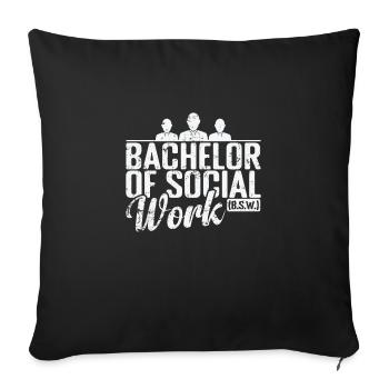 Baccalauréat en travail social Soutien social - Housse de coussin décorative 45 x 45 cm - noir - Devant